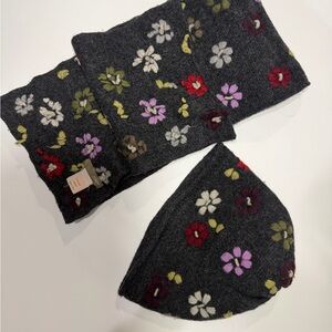 J. Crew Dark Gray Floral Knit Set